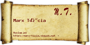 Marx Tícia névjegykártya
